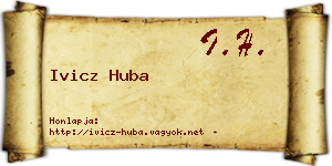 Ivicz Huba névjegykártya